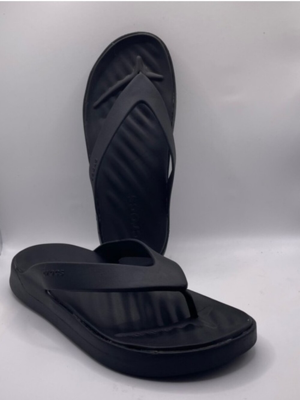 CROCS Black Platform Flip FlopSandals Shoes Women Size 8